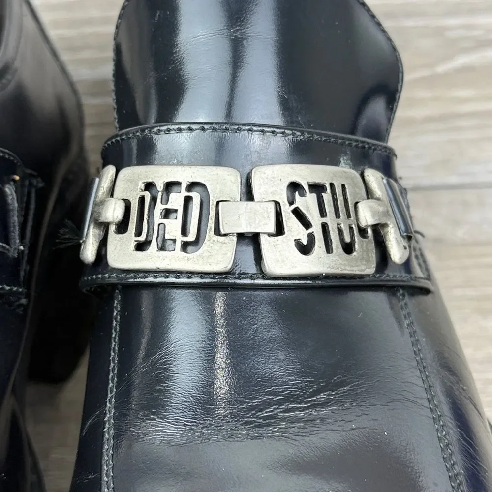 Bed Stu Black Patent Leather Women’s Sz 12 Chunky Y2K Grunge Oxford Loafers